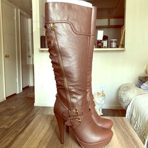 G by Guess Knee High Stiletto Boots, Brown